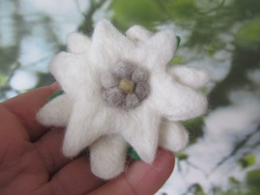Edelweiß Brosche Filz Edelweiß Brosche